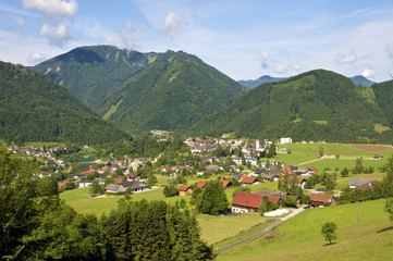 Fototapeta na wymiar Panorama view to the Village Großraming in Upper Austria