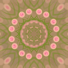 Abstract circular floral ornament