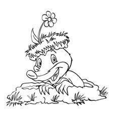 Mole In A Hole Coloring Page