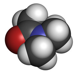 Dimethylacetamide (DMAc) chemical solvent molecule.