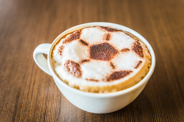 Soccer latte coffee