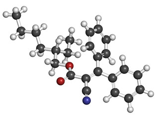 Octocrylene sunscreen molecule.