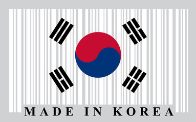 Korean barcode flag, vector