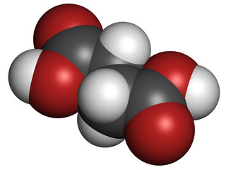 Succinic acid (butanedioic acid, spirit of amber) molecule.