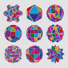Obraz premium Collection of complex dimensional spheres and abstract geometric