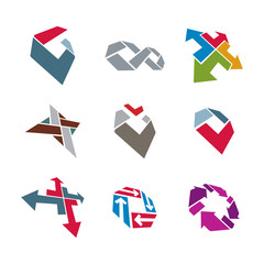 Abstract creative business icons vector collection, abstract sty