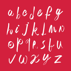 Scribble handwritten font, vector fresh brushed alphabet.