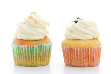 Cupcakes isolated on white background