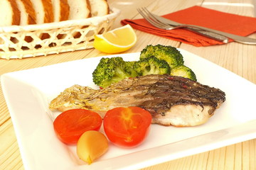 Карп с овощами