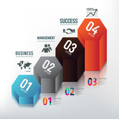 Modern design for business 3D profit options diagram