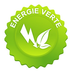 énergie verte sur bouton web denté vert