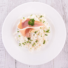 risotto and prosicutto