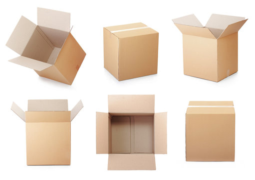 set of cardboard box