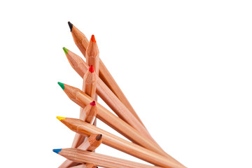 stacked color pencils
