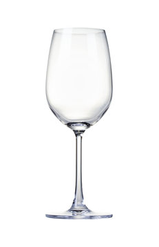 Empty wine glass, isolated on a white background