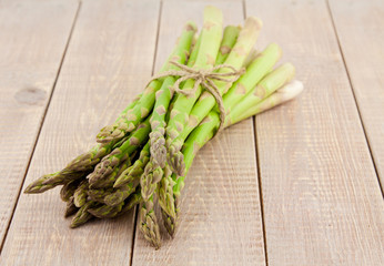 sheaf of ripe green asparagus