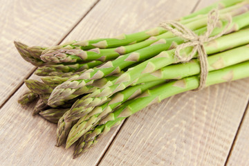 sheaf of ripe green asparagus