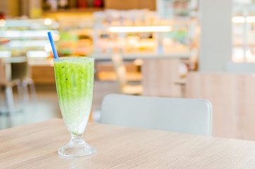 Iced green tea latte