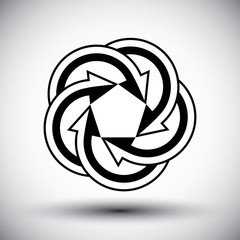 Five arrows loop conceptual icon, special abstract new idea vect