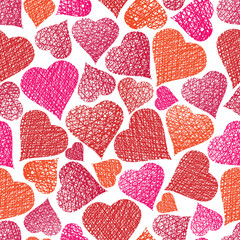 Valentine theme seamless background, hearts seamless pattern, ve
