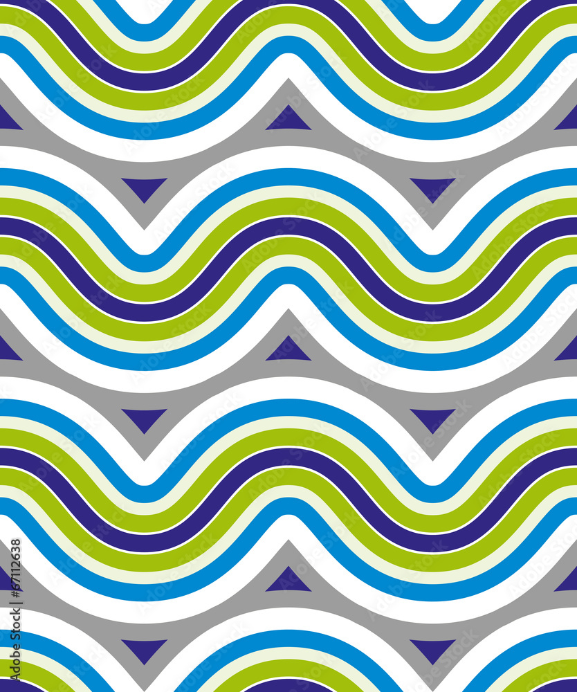 Poster vector undulate geometric colorful seamless pattern.