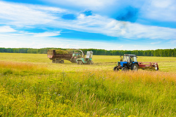 tractor with a hay