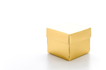 Gold box isolated on white