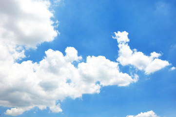 blue sky with clouds closeup