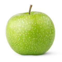 Ripe green apples isolated on a white with clipping path