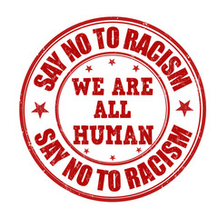 Say no to racism stamp