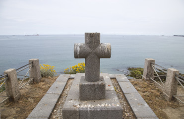 Grave of famous French writer Chateaubriand in Saint Malo