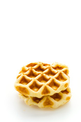 Waffle isolated on white background