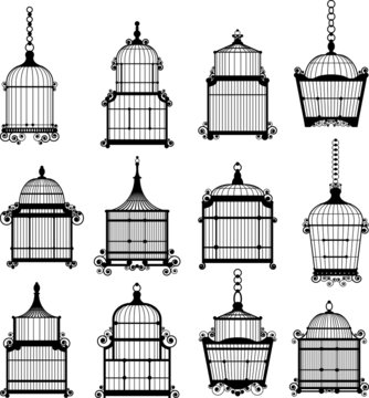 se of vintage birdcages