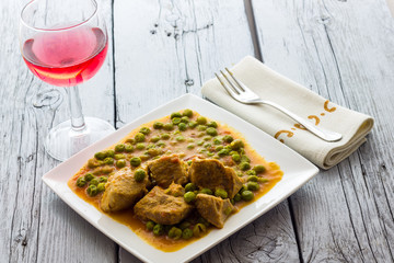 Stew with green peas