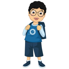Boy Student Vector Illustration