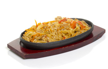 Udon noodles isolated