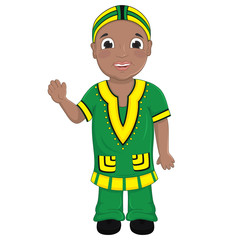 African Boy Vector Illustration
