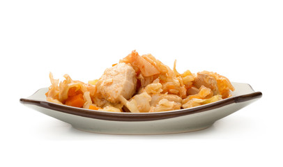 stewed cabbage with chicken, Onion, and carot