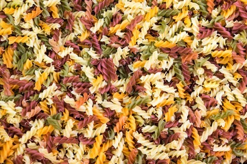 Background from multicolored pasta