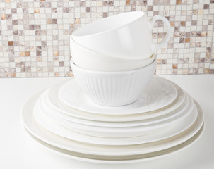 White dishes