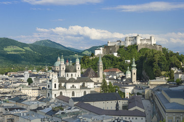 Fototapeta na wymiar Salzburg City Historic Center With Cathedral