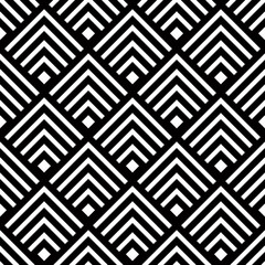 Seamless geometric vector background, simple black and white str