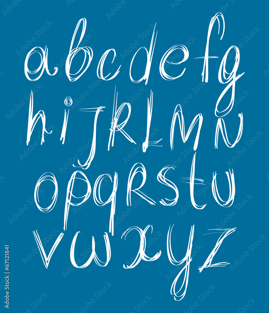 Poster calligraphic script font, vector alphabet letters.