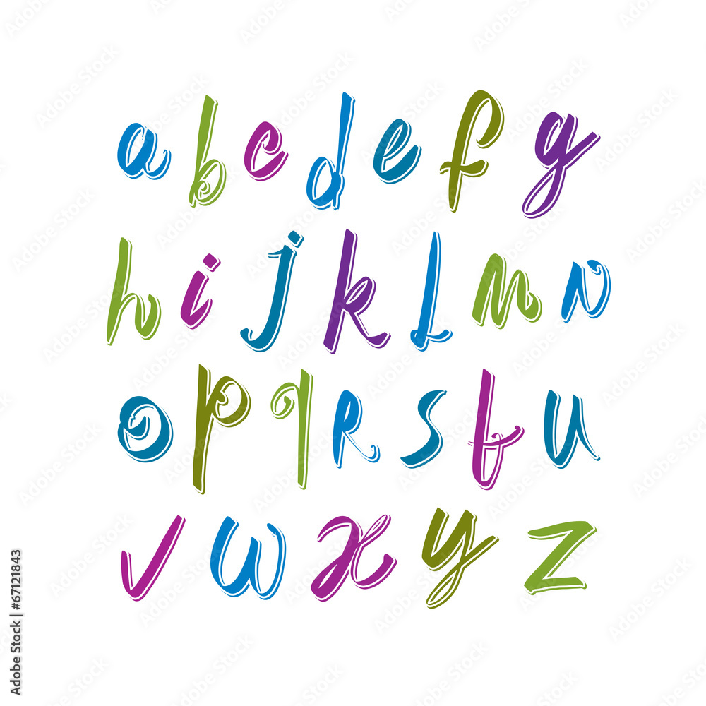 Poster calligraphic script font, vector alphabet letters.