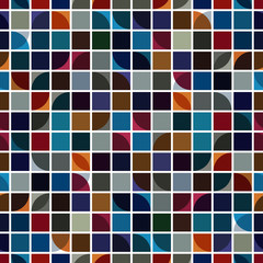 Bright geometric vector background, squared abstract seamless pa