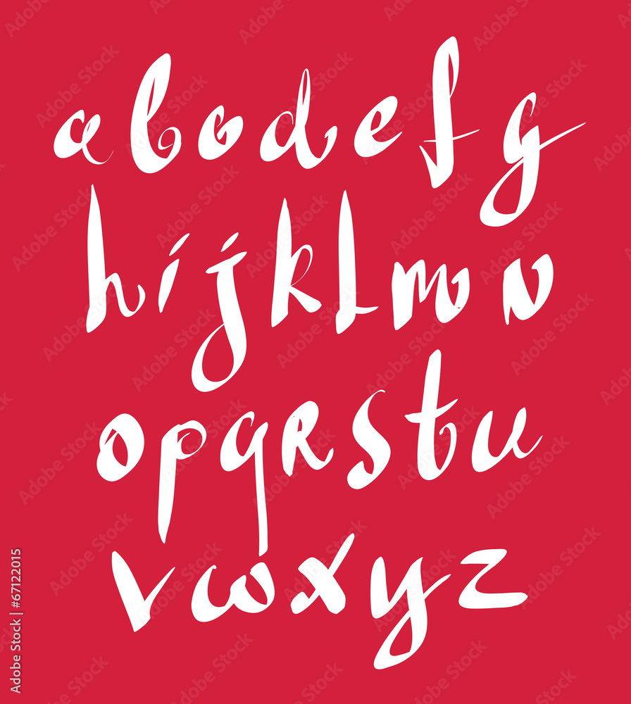 Poster calligraphic script, vector alphabet letters set, vector font.
