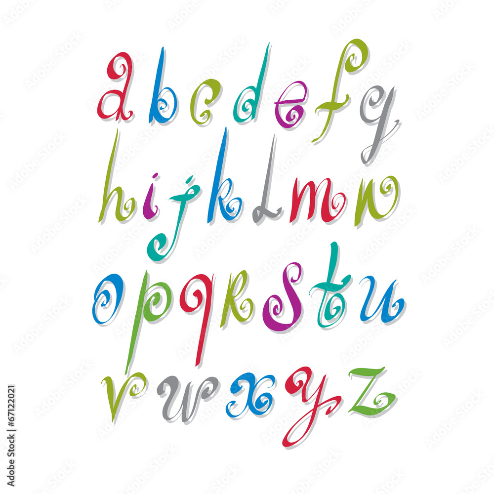 Poster calligraphic script, vector alphabet letters set, vector font.