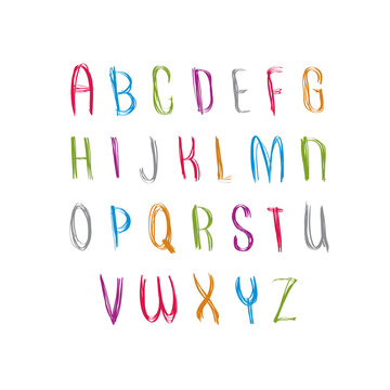 Hand written fresh vector font, stylish drawn alphabet letters s