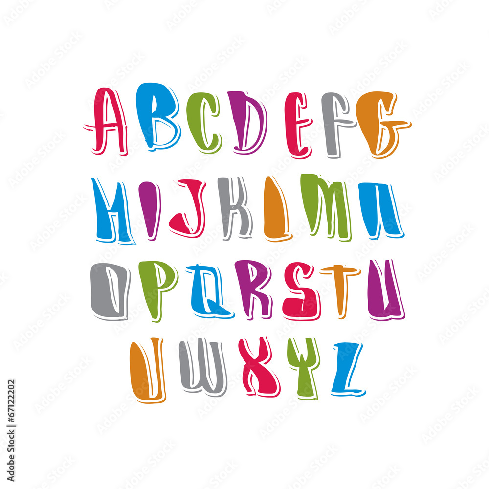 Poster calligraphic script, vector alphabet letters set, vector font.