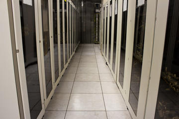 network server system cabinet in building